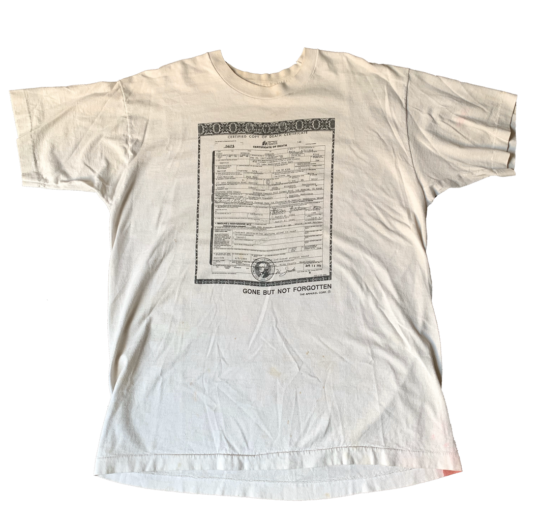 KURT COBAIN 「DEATH CERTIFICATE 」XL