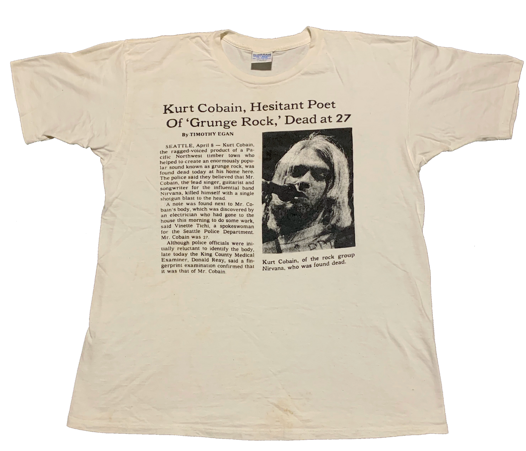KURT COBAIN「NEWSPAPER MEMORIAL」XL